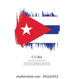 Flag of Cuba, brush stroke background