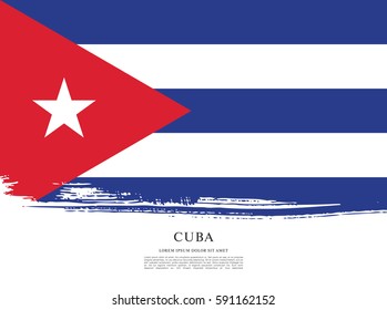 Flag of Cuba, brush stroke background