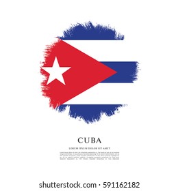 Flag of Cuba, brush stroke background