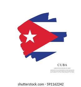 Flag of Cuba, brush stroke background