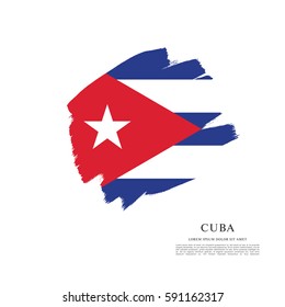 Flag of Cuba, brush stroke background