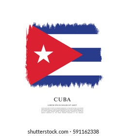 Flag of Cuba, brush stroke background