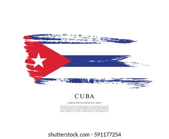Flag of Cuba, brush stroke background