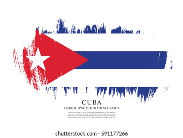 Flag of Cuba, brush stroke background