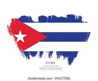 Flag of Cuba, brush stroke background
