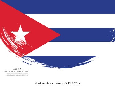 Flag of Cuba, brush stroke background