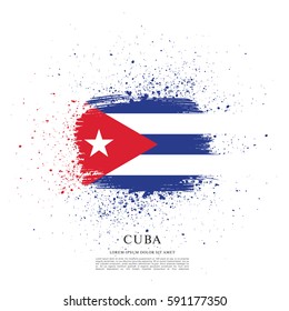 Flag of Cuba, brush stroke background