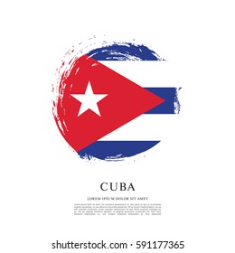 Flag of Cuba, brush stroke background