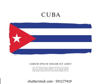 Flag of Cuba, brush stroke background