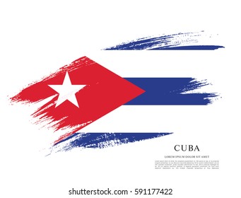 Flag of Cuba, brush stroke background