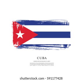 Flag of Cuba, brush stroke background