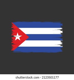 Bandera de Cuba con estilo de pincel