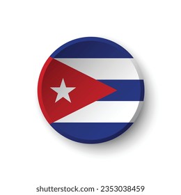 The flag of Cuba. Button flag icon. Standard color. Circle icon flag. 3d illustration. Computer illustration. Digital illustration. Vector illustration.