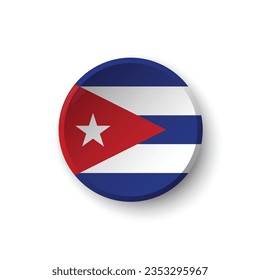 The flag of Cuba. Button flag icon. Standard color. Circle icon flag. 3d illustration. Computer illustration. Digital illustration. Vector illustration.