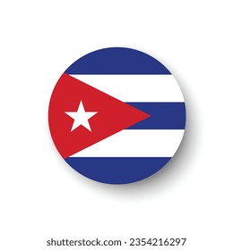 The flag of Cuba. Button flag icon. Standard color. Circle icon flag. 3d illustration. Computer illustration. Digital illustration. Vector illustration.