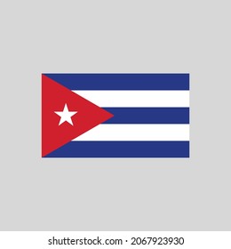 Flag of Cuba color line element. Vector element for web page, mobile app, promo.  UI UX GUI design element. 