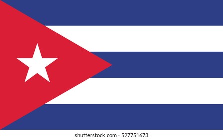 Flag of Cuba. The correct proportions and color. Vector