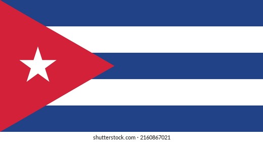 Flag of Cuba. Cuban national symbol in official colors. Template icon. Abstract vector background.