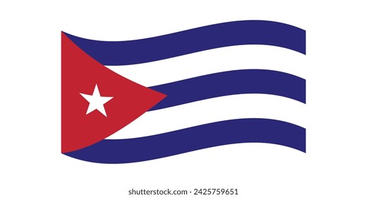 Flag of Cuba. Cuban national symbol in official colors. Template icon. Abstract vector background.