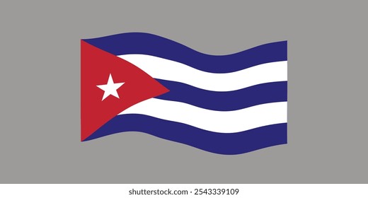 Flag of Cuba. Cuban national symbol in official colors. Template icon. Abstract vector background.