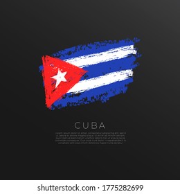 Flag of Cuba in Grunge Brush Stroke : Vector Illustration