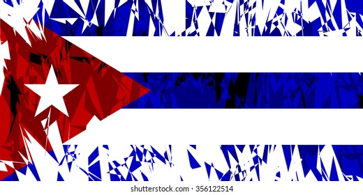Flag of Cuba in grunge style. Vector illustration.