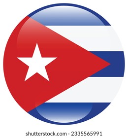 The flag of Cuba. Flag icon. Standard color. Circle icon flag. 3d illustration. Computer illustration. Digital illustration. Vector illustration.