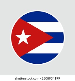 The flag of Cuba. Flag icon. Standard color. Round flag. Computer illustration. Digital illustration. Vector illustration.	
