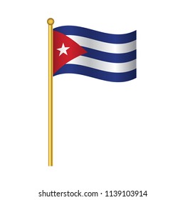 Flag of Cuba ,Cuba flag official colors and proportion correctly, Cuba flag waving isolated Vector illustration eps10.