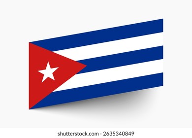 Bandeira de Cuba. Cuba bandeira cores oficiais inclinado ícone digital vetor ilustração design.