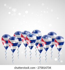 Flag of Cuba on balloon. Celebration and gifts. Balloons on the feast of the national day. 