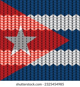 Flag of Cuba on a braided rop.