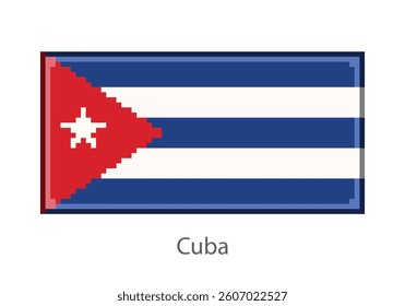 Flag of Cuba. Pixel art style (vector).