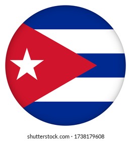 Icono, botón o botón de la bandera de Cuba. Símbolo nacional de Kubán. Diseño de plantilla, ilustración vectorial. 