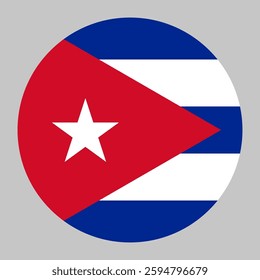 Flag of Cuba round shape, national symbol