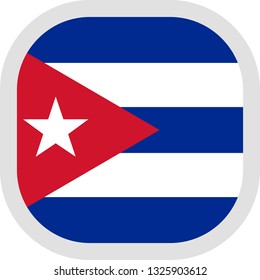 Flag of Cuba. Rounded square icon on white background, vector illustration.