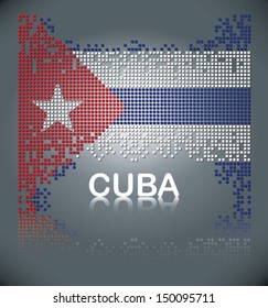 Flag of Cuba from square vector blocks