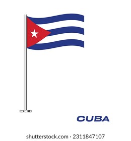 Flag of  Cuba, Table Flag of  Cuba, Vector Illustration, Wavy Table Flag of  Cuba.