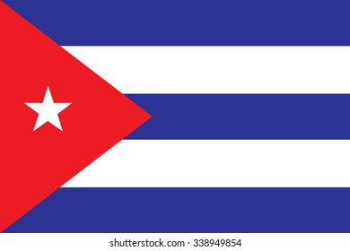 Flag of Cuba. Vector illustration.