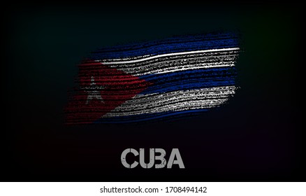 Flag of the Cuba. Vector illustration in grunge style with cracks and abrasions. Good image for print