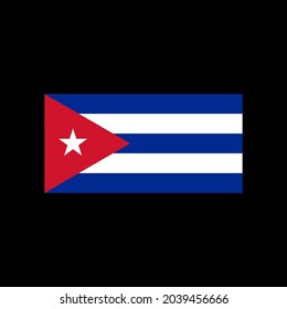 Indicador vectorial de la bandera de Cuba sobre fondo negro
