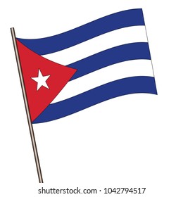 Flag of Cuba , Cuba flag waving isolated vector illustration