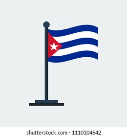 Flag of Cuba.Flag Stand On White Background. Vector Design