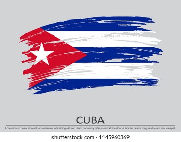 Flag of Cuba.Grunge Cuban flag.