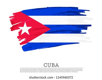 Flag of Cuba.Grunge Cuban flag.