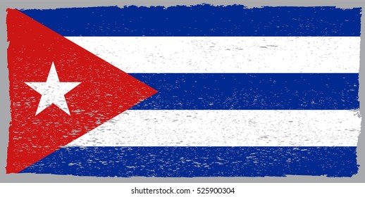 Flag of Cuba.Grunge Cuban flag.