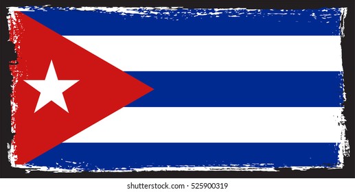 Flag of Cuba.Grunge Cuban flag.