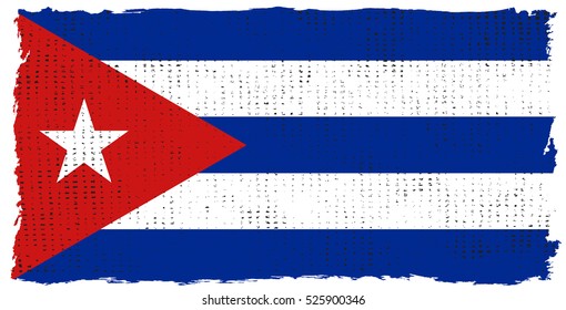 Flag of Cuba.Grunge Cuban flag.