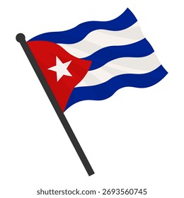 Flag of Cube. Illustration over white background