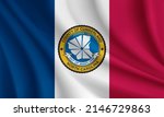 Flag of Cumberland County, North Carolina, USA. Realistic waving flag of Cumberland County vector background.
